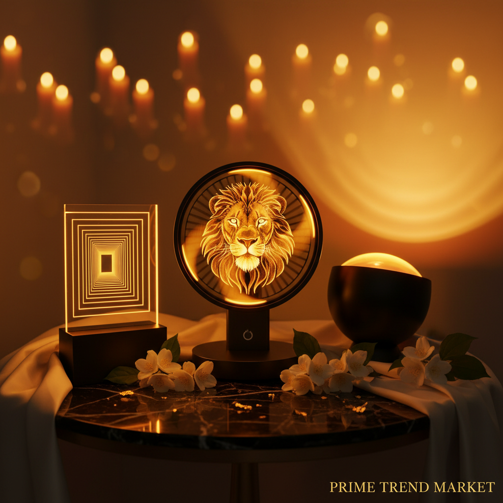Hologram Display Bundle | 3D Hologram Fan + Optical Illusion LED Lamp + Sunset Projection Lamp — Prime Trend Market