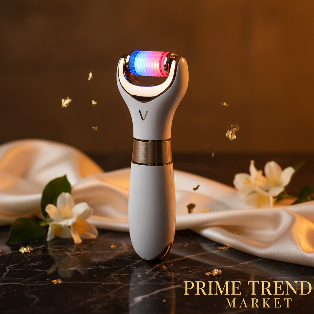 V-Roller EMS Red & Blue Dual-Wave Face Lifting & Slimming Device — Micro Current Tightening Beauty Tool — Eliza & Tuan