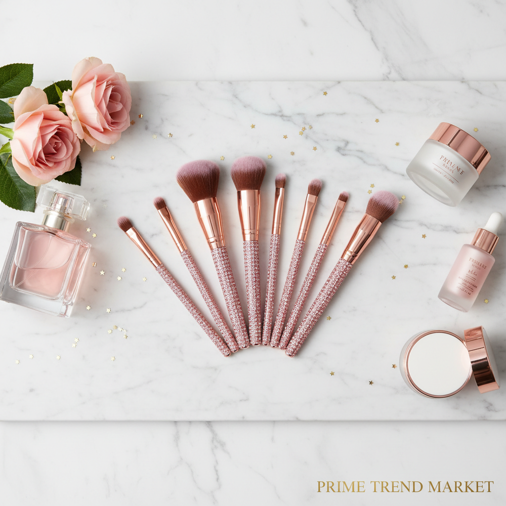 10-in-1 Diamond Inlaid Handmade Luxury Makeup Brush Set — Prime Trend Market