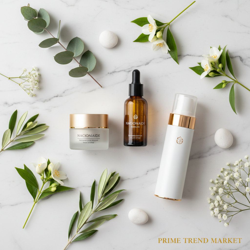 Skincare Essentials Bundle — Eye Cream + Niacinamide Serum + Nano Mist Sprayer — Prime Trend Market