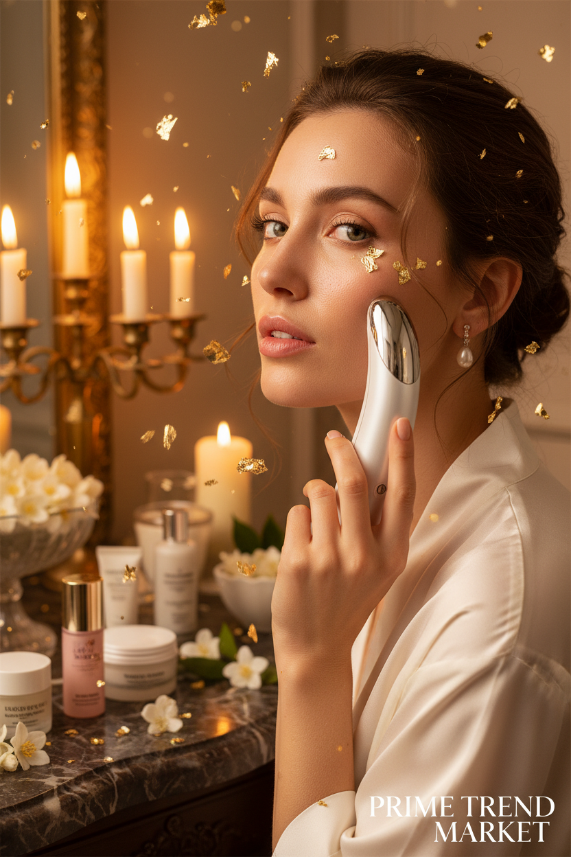 Luxury Iontophoresis Facial Beauty Device — Ion + Vibration + Heat Skin Radiance & Renewal — Eliza & Tuan