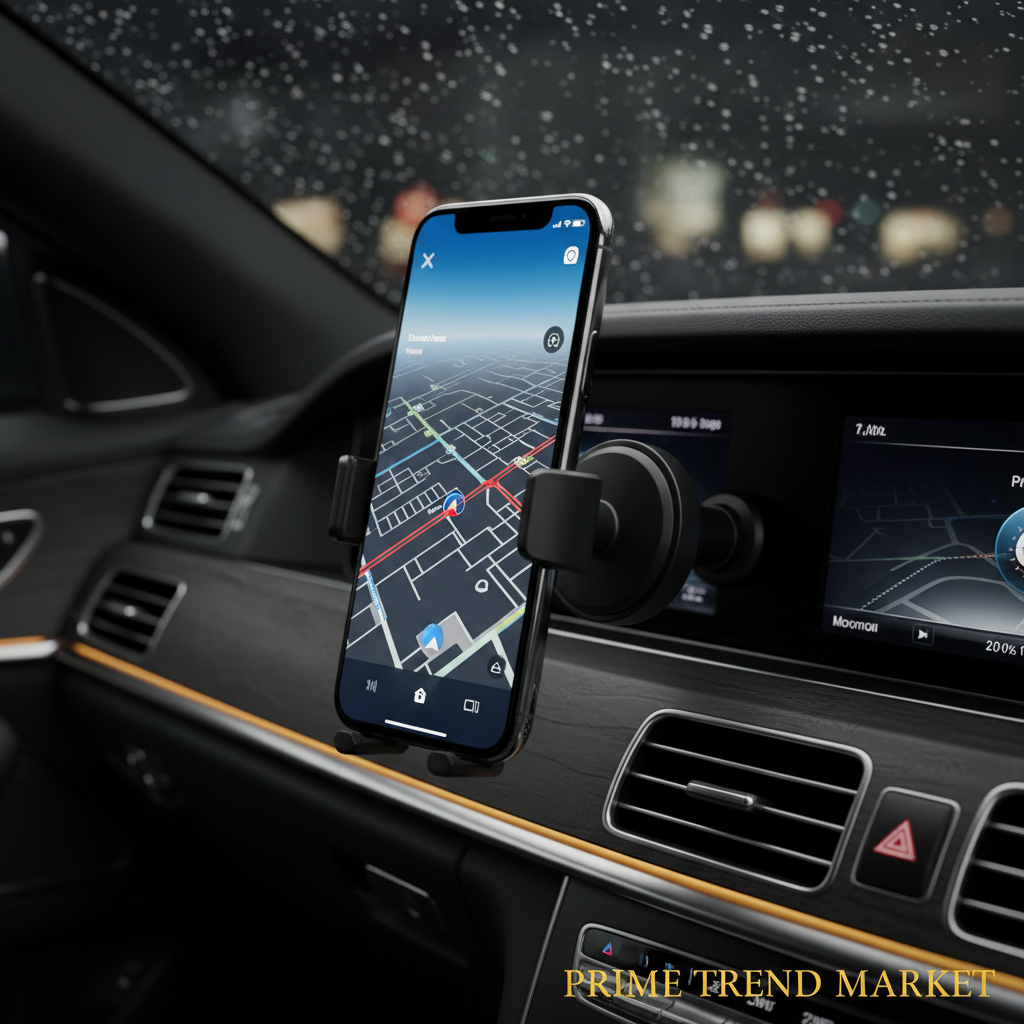 Magnetic Vacuum Car Phone Holder | 360° Adjustable | Foldable Suction Cup | Hands-Free Navigation — Eliza & Tuan