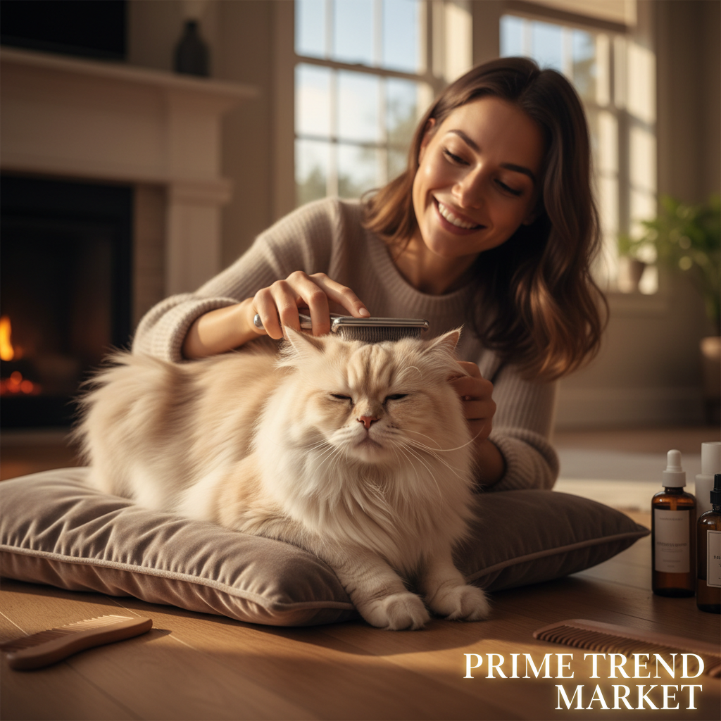 Luxury Pet Grooming Essentials Bundle | Grooming Gloves + Slicker Brush + Deshedding Glove + Hair Roller — Prime Trend Market