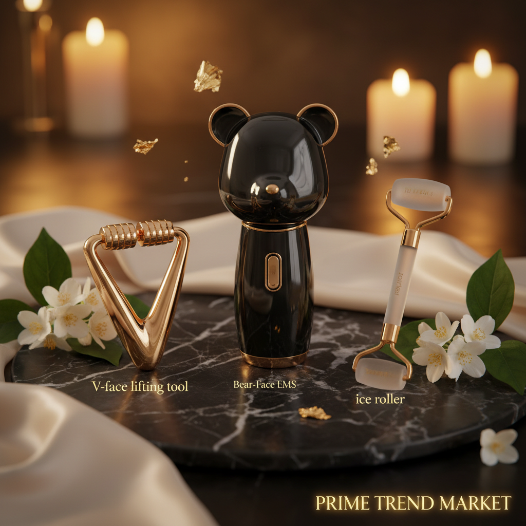 Luxury Face Sculpt & Lift Bundle | Bear-Face EMS + V-Face Lifting + Ice Roller — Prime Trend Market