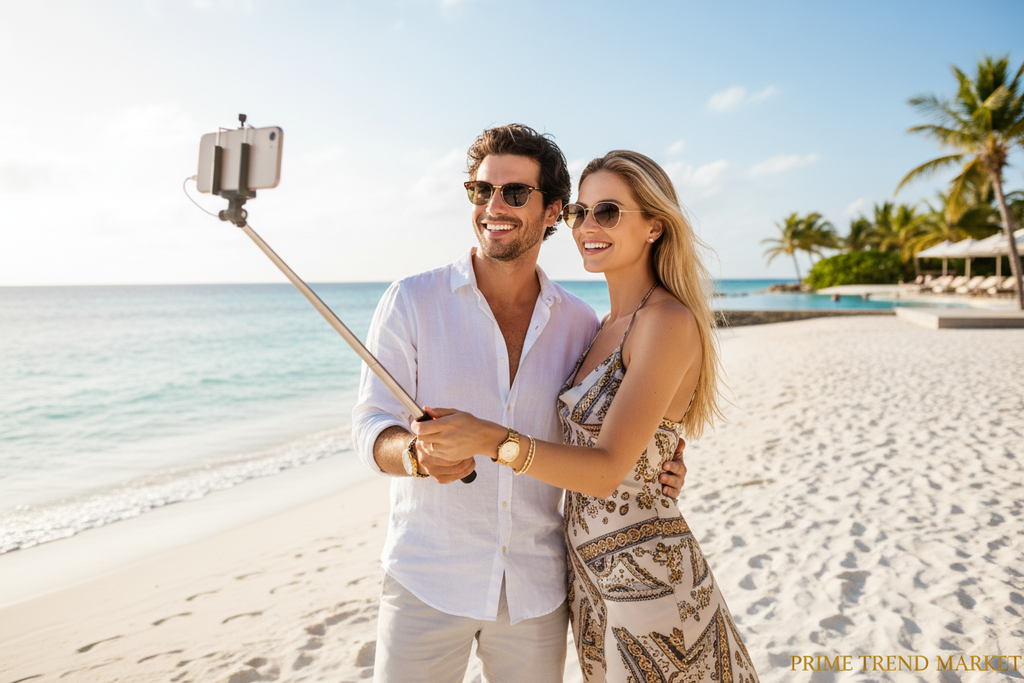 Selfie Stick Tripod with Bluetooth Remote | 40" Portable | iPhone & Android | Black — Prime Trend Market