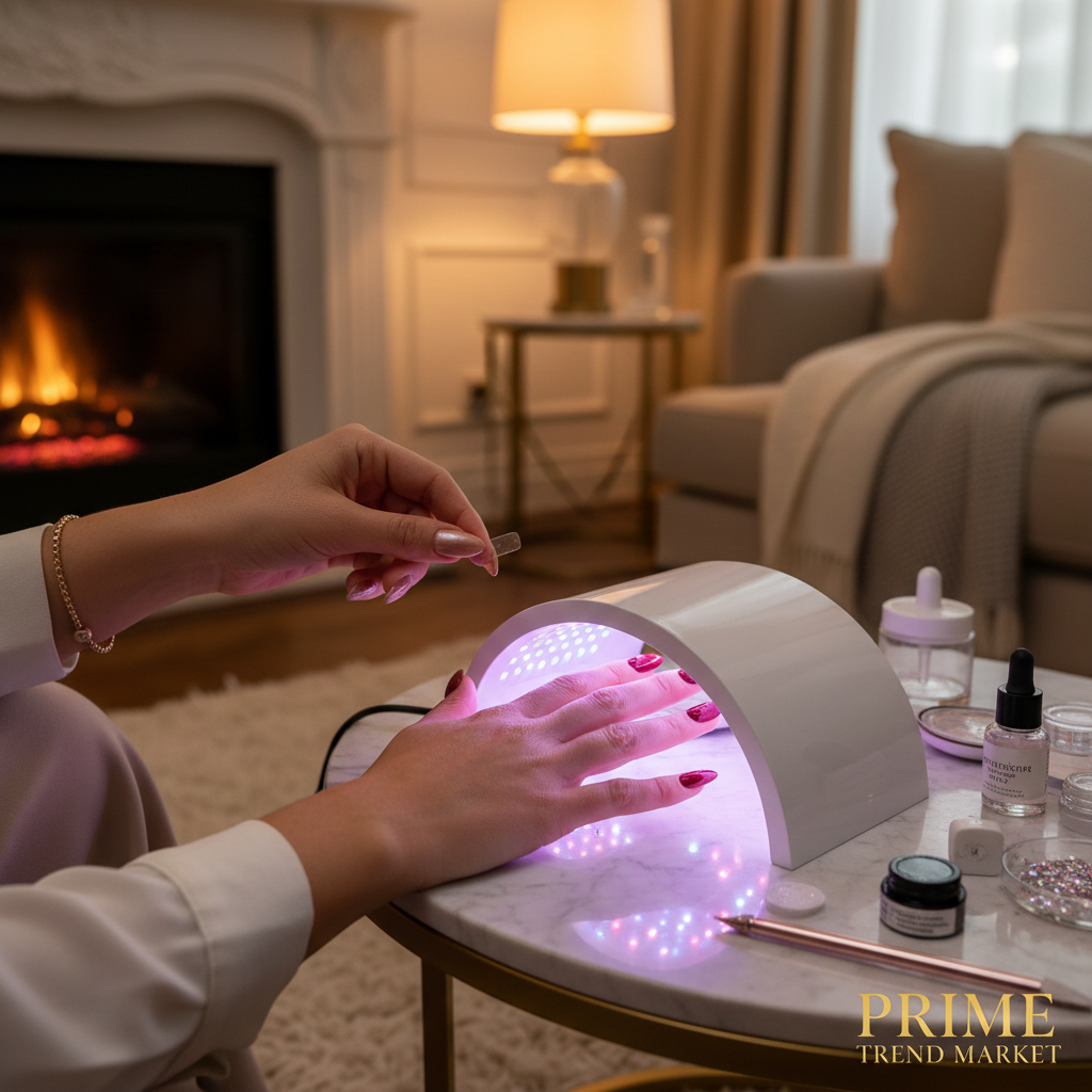 Salon-at-Home Nail Kit — Press-On Nails + UV LED Lamp + Electric Nail Drill — Prime Trend Market