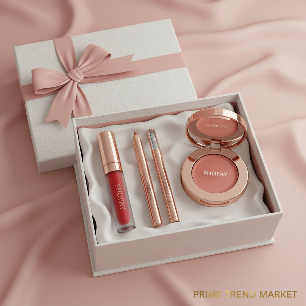 PHOFAY Lip Trio — Lip Tint + Nude Lipliner Kit + Gloss Visage Blush — Prime Trend Market