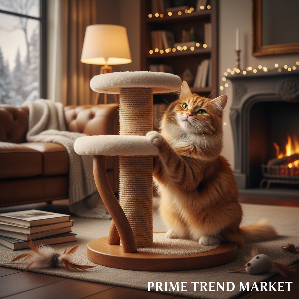 Luxury Cat Play & Enrichment Bundle | Bird Toy + Catnip Ball + Bouncy Ball + Scratcher — Prime Trend Market