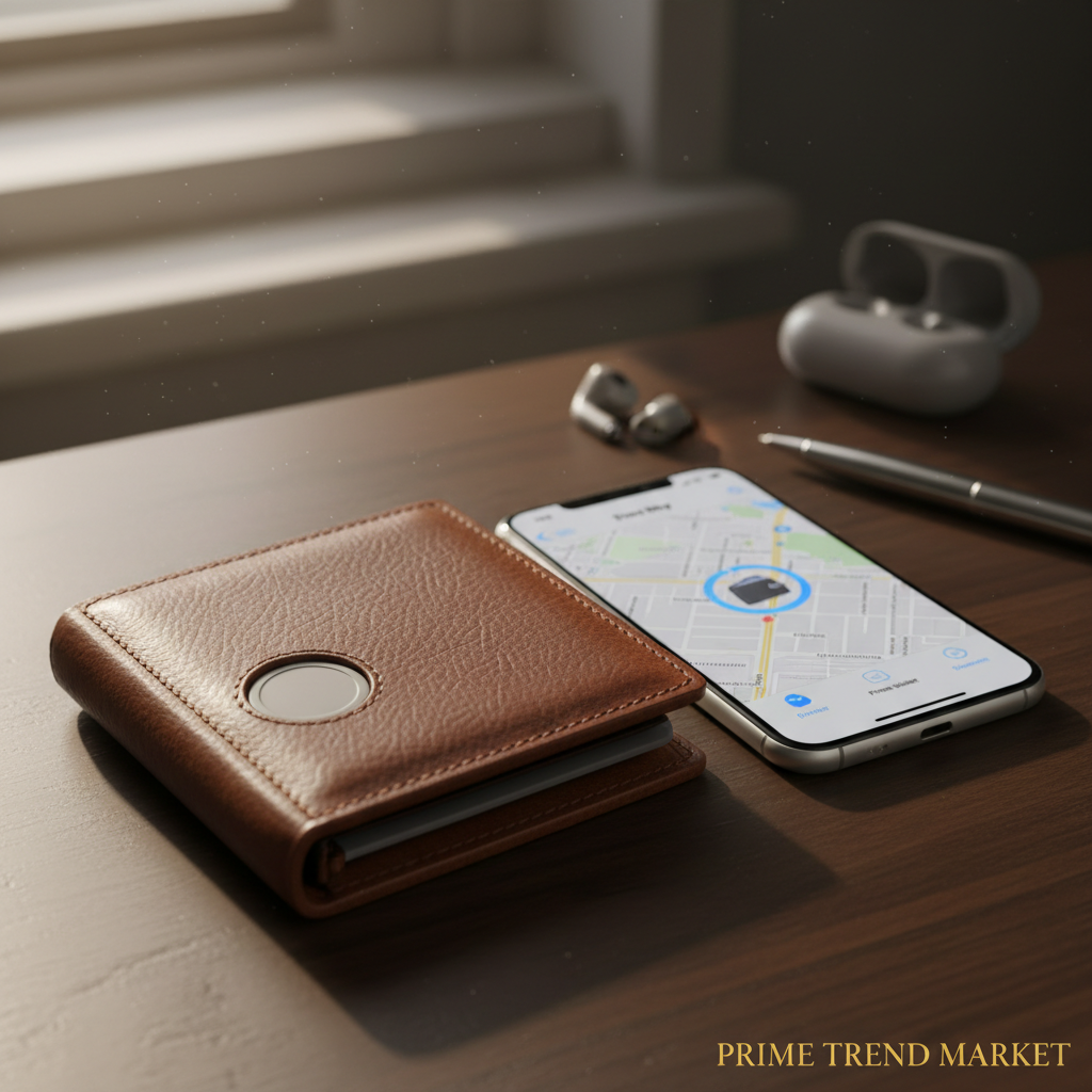 AirTag Wallet for Men – Slim Leather Bifold, RFID Blocking, Holds 11 Cards (AirTag Not Included) — Prime Trend Market