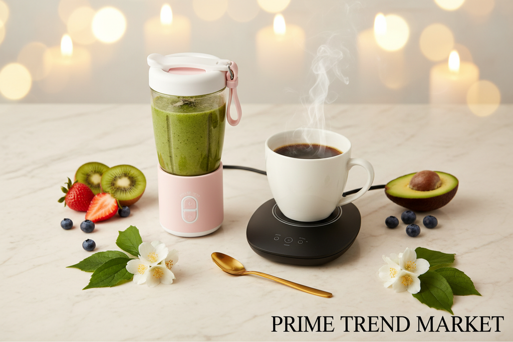 Kitchen Boost Bundle | Portable Mini Blender + Smart Mug Warmer Wireless Charger — Prime Trend Market