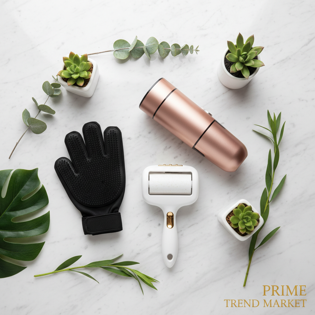 Pet Shedding Control Bundle — Deshedding Glove + Pet Hair Vacuum + Self-Cleaning Lint Roller — Prime Trend Market