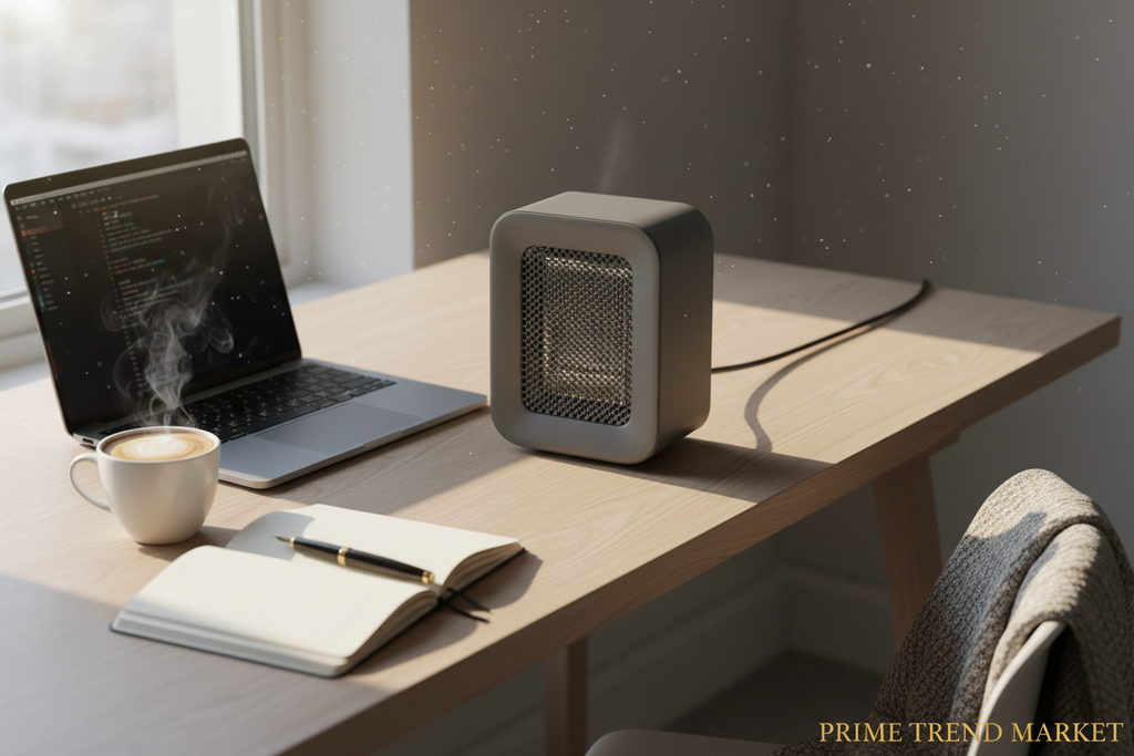 380W Portable Desktop Space Heater — 3S Fast Heat, 30° Tilt, Quiet & Safety Protection — Prime Trend Market