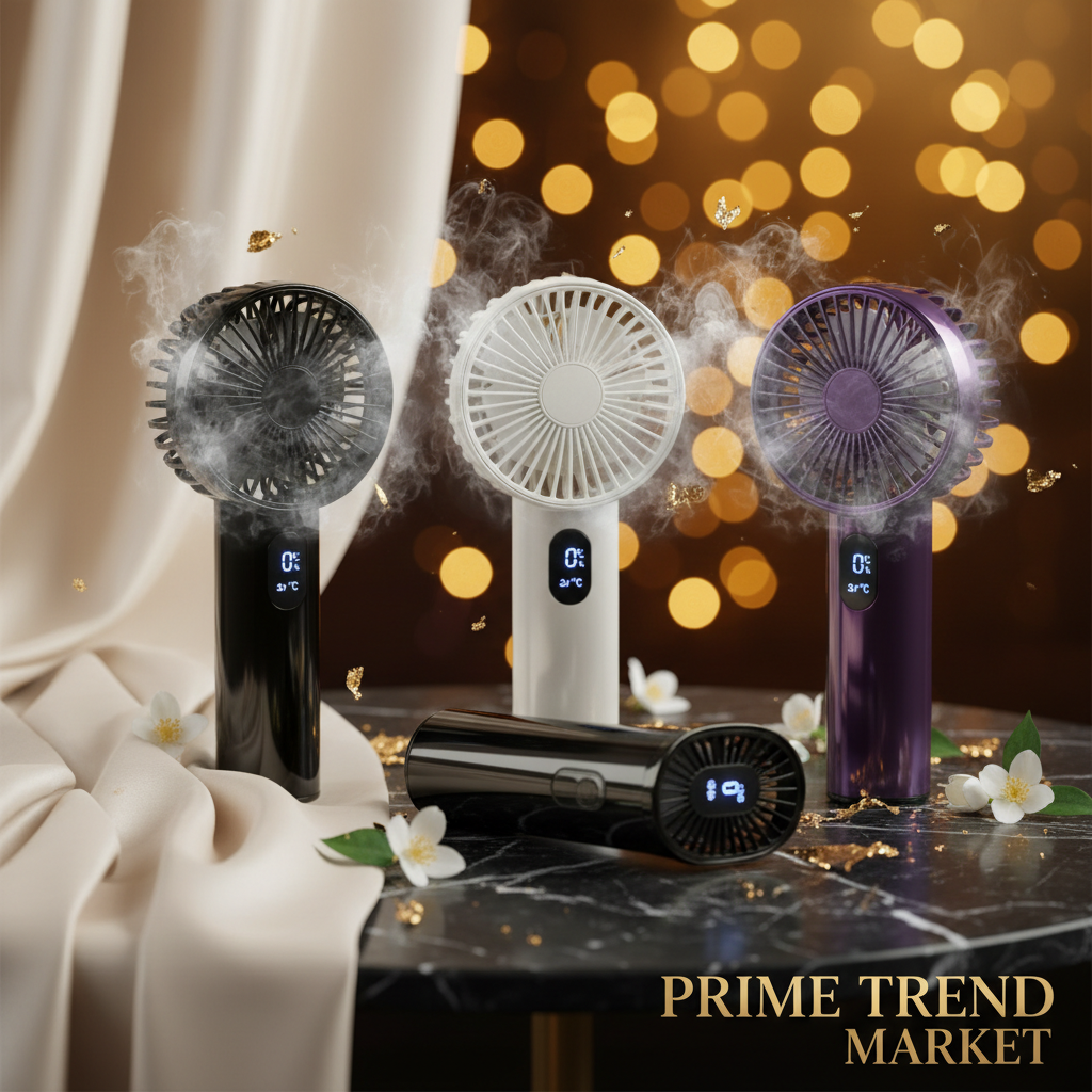 Semiconductor Ice Compress Cooling Fan — Portable Handheld Digital Display USB Fan — Prime Trend Market