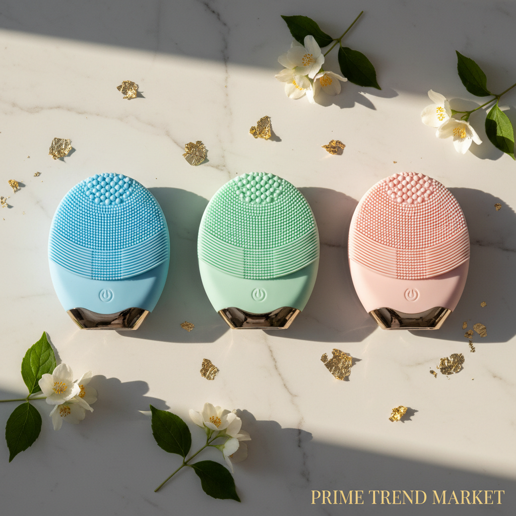 Luxury 5-in-1 Silicone Facial Cleansing & Lifting Device — Ultrasonic, EMS Microcurrent, IPL, Heat & Vibration Skin Care Tool — Prime Trend Market