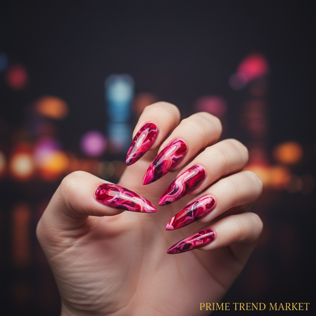 Graffiti Oil Painting Press-On Nails – Super Long Ladder | Removable Wearable Nail Art — Prime Trend Market