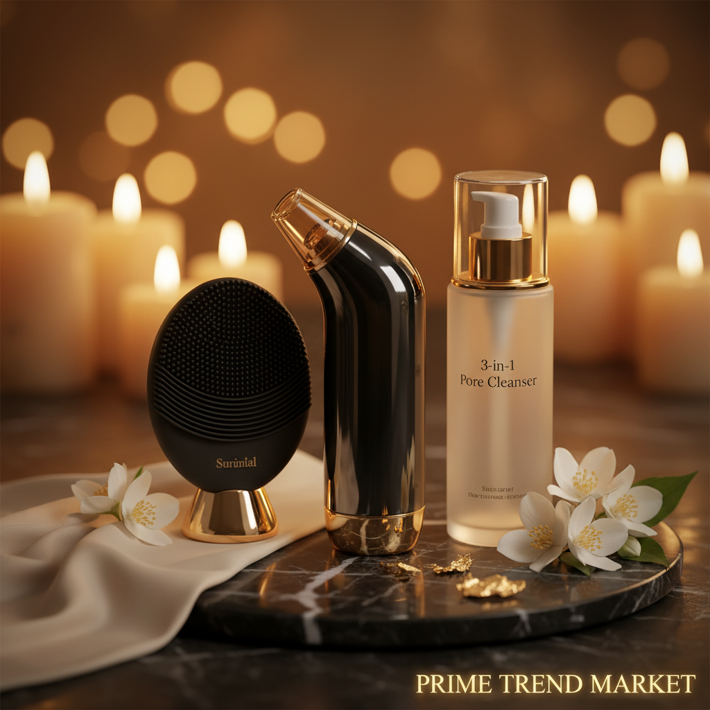 Luxury Pore Cleansing & Purifying Bundle | Blackhead Vacuum + Silicone Cleansing Brush + 3-in-1 Pore Cleanser — Eliza & Tuan