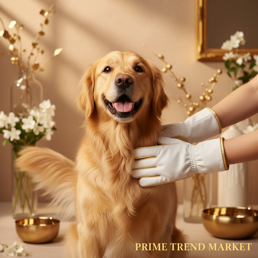 Pet Grooming Starter Bundle | Grooming Gloves + Self-Cleaning Slicker Brush + Detangling Shampoo