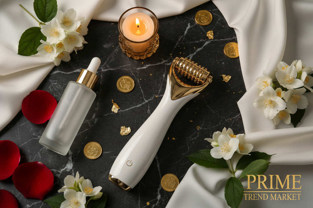 GlowRoller™ RF Face Lift Beauty Wand — Skin Tone Perfecting & Rejuvenation Device — Eliza & Tuan