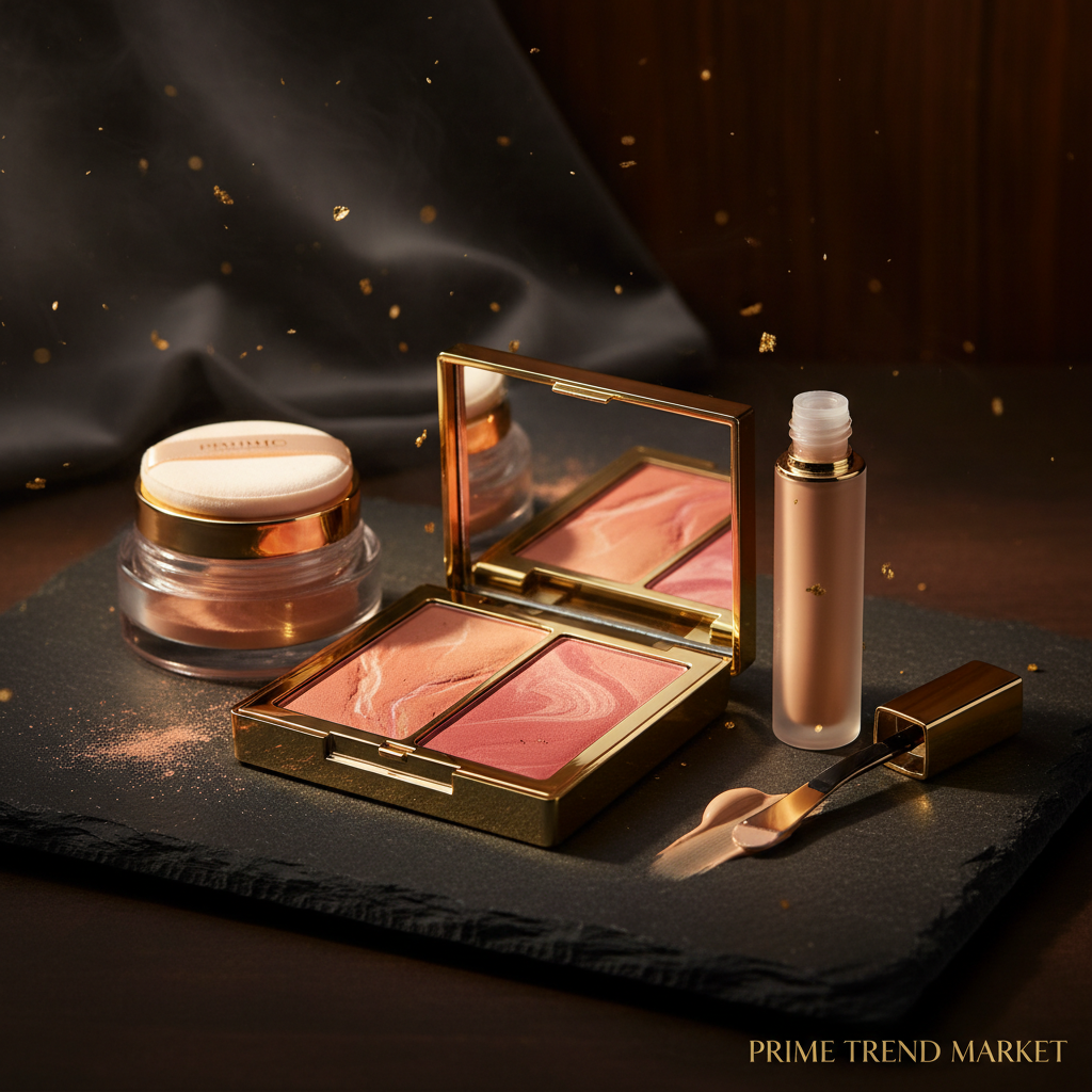 Full Face Glow Routine Bundle — Blush Duo + Loose Powder + Liquid Concealer — Prime Trend Market