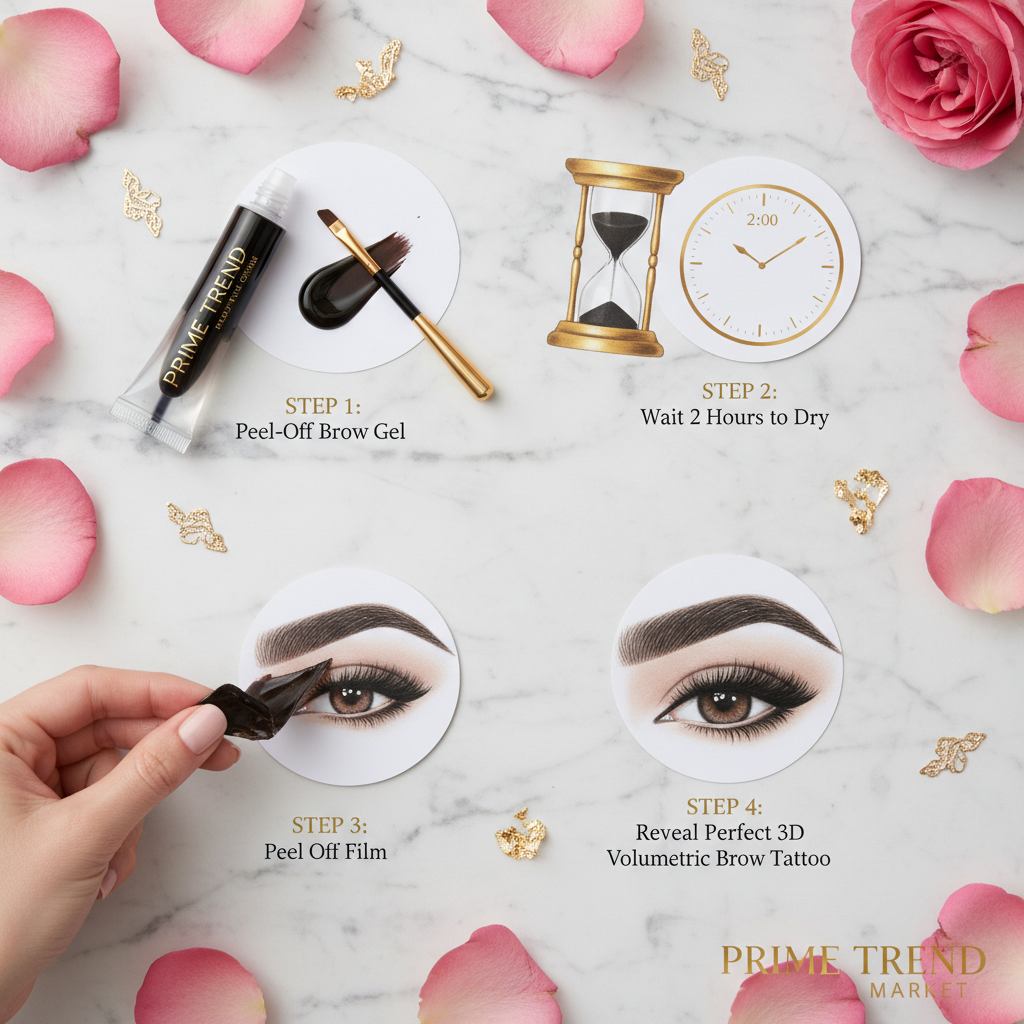 Peel-Off Eyebrow Dye Gel – Natural 3D Volumetric Brow Tattoo | Waterproof, Sweat-Proof & Long-Lasting — Prime Trend Market