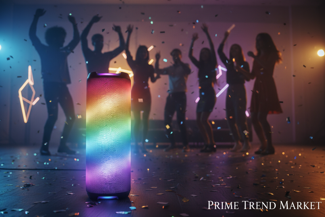 RGB Party Speaker — 6 Color Light Show, TWS Stereo, 10H Battery & Multi-Mode Playback — Prime Trend Market