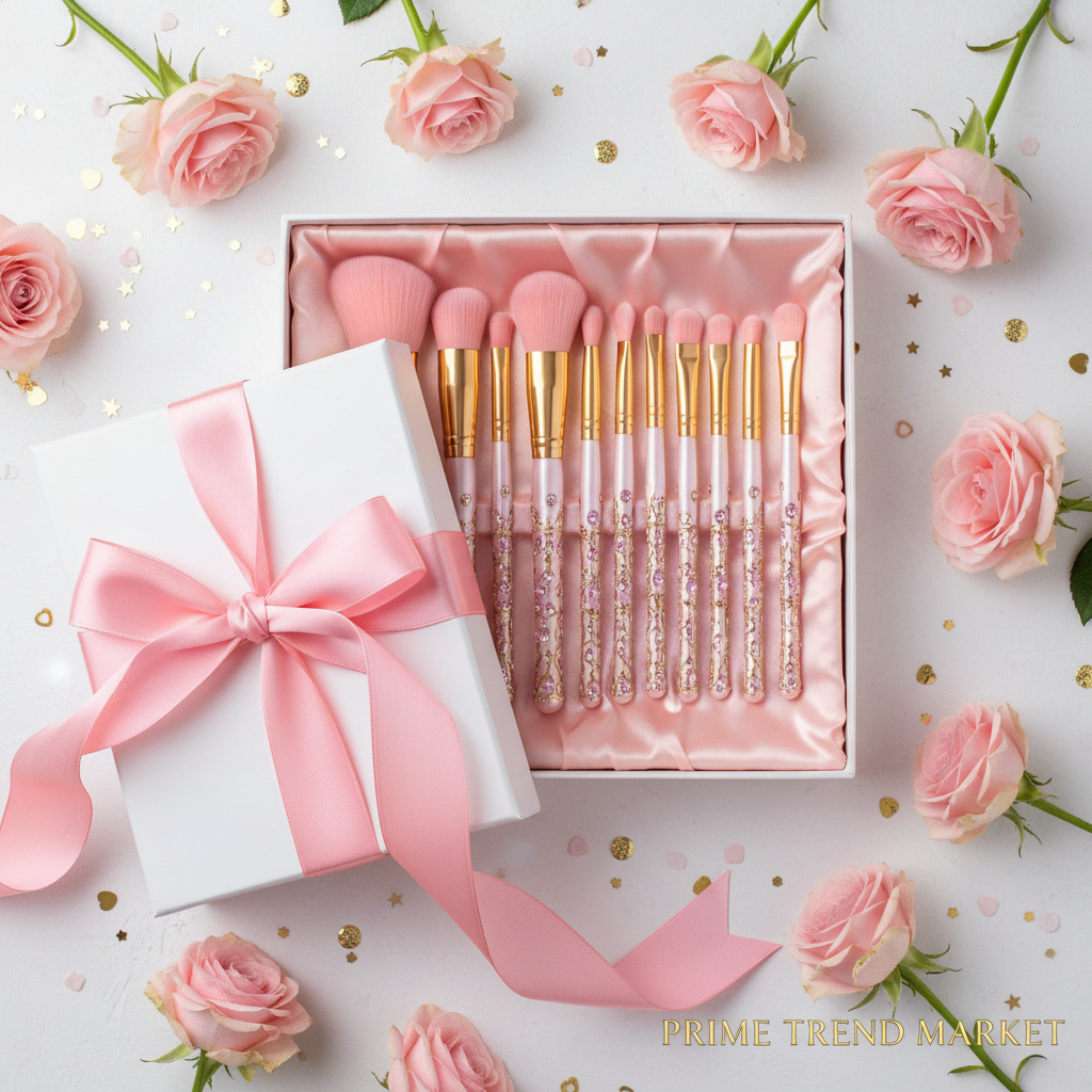 10-in-1 Diamond Inlaid Handmade Luxury Makeup Brush Set — Prime Trend Market