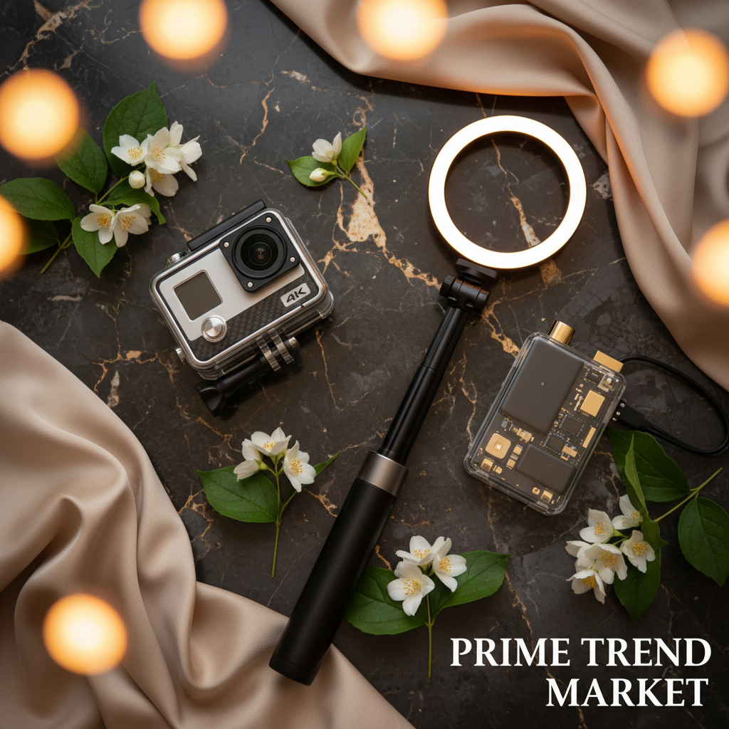 Action Creator Bundle | Waterproof 4K Action Camera + Selfie Stick Tripod with LED Ring Light + Magnetic Power Bank — Prime Trend Market