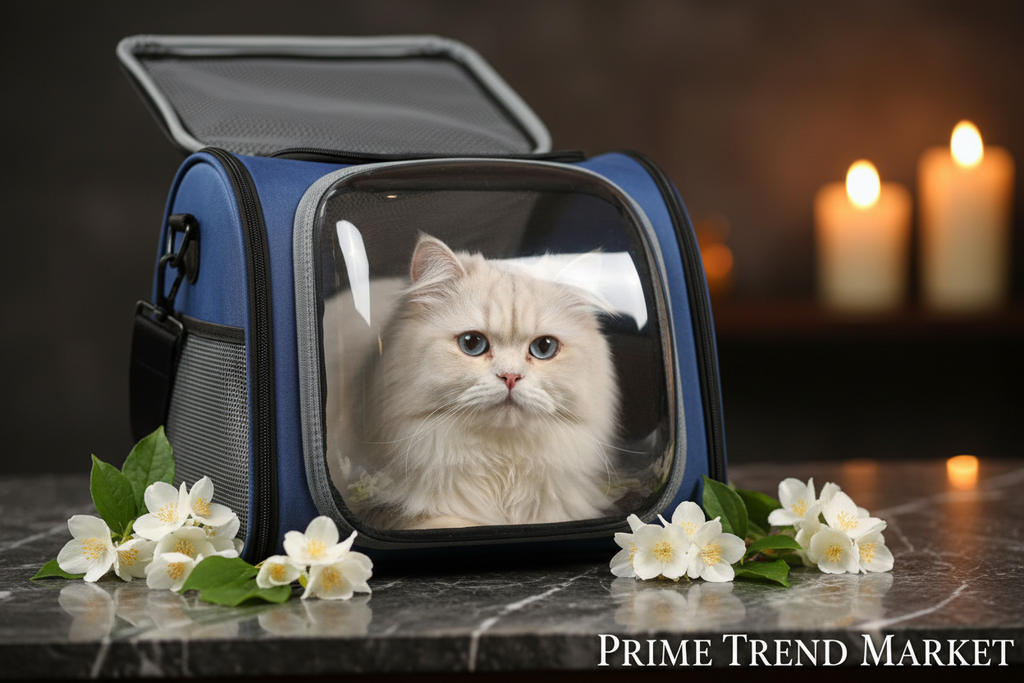 Luxury Space Capsule Pet Carrier Bag – Breathable Mesh Foldable Travel Bag for Cats & Dogs — Prime Trend Market