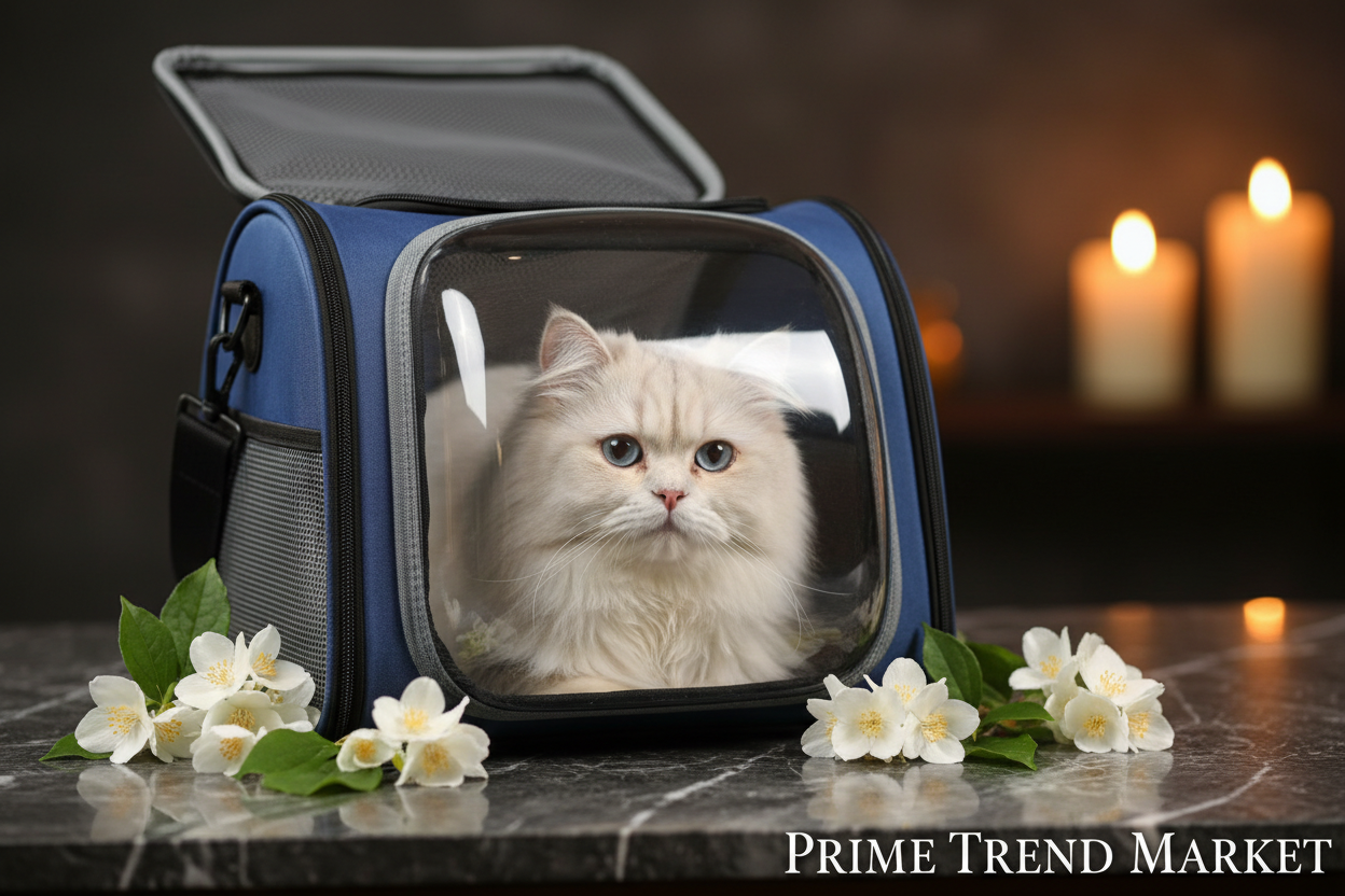 Luxury Space Capsule Pet Carrier Bag – Breathable Mesh Foldable Travel Bag for Cats & Dogs — Prime Trend Market