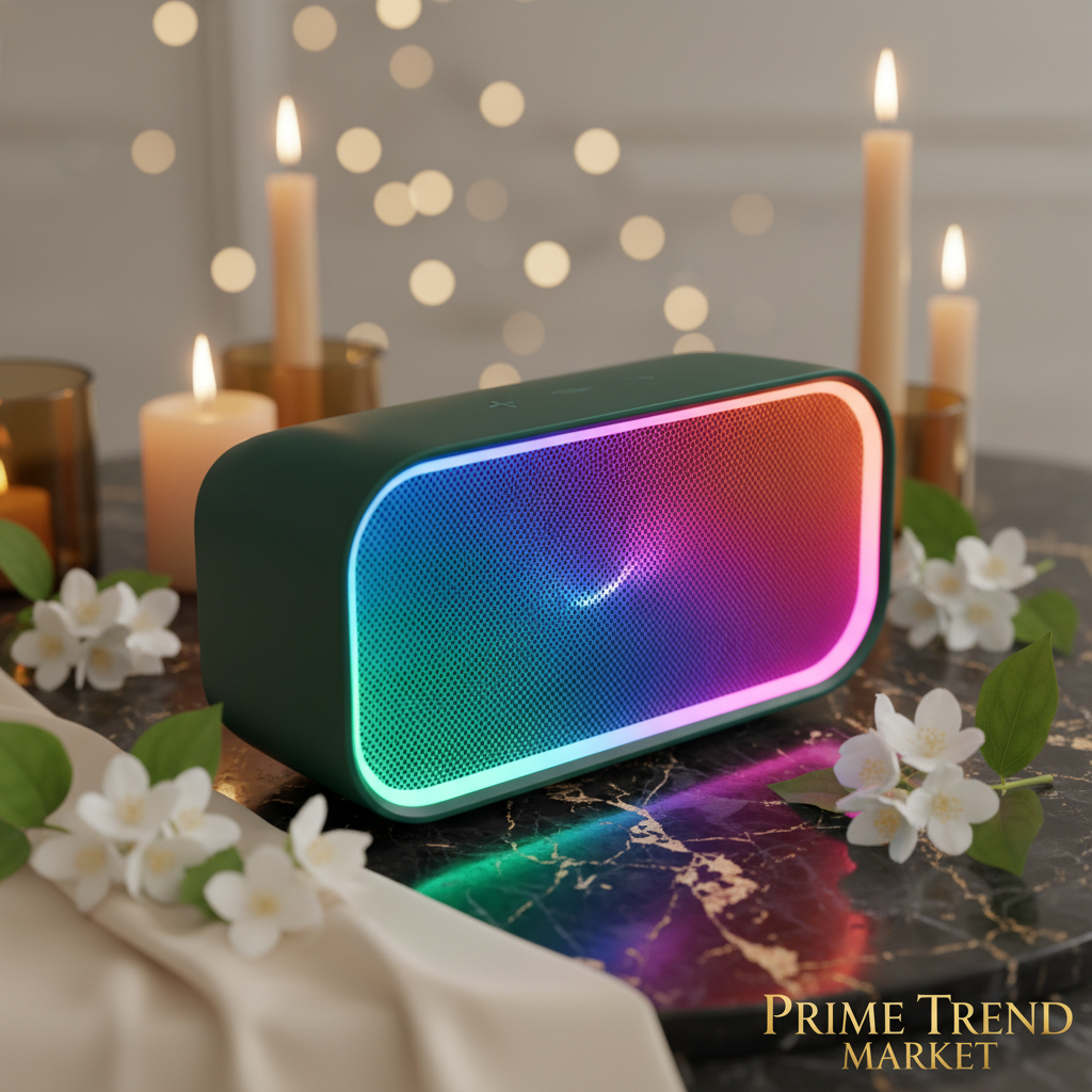 BassGlow™ RGB Bluetooth Speaker — Wireless Portable Bass Sound with Neon Light Show — Eliza & Tuan