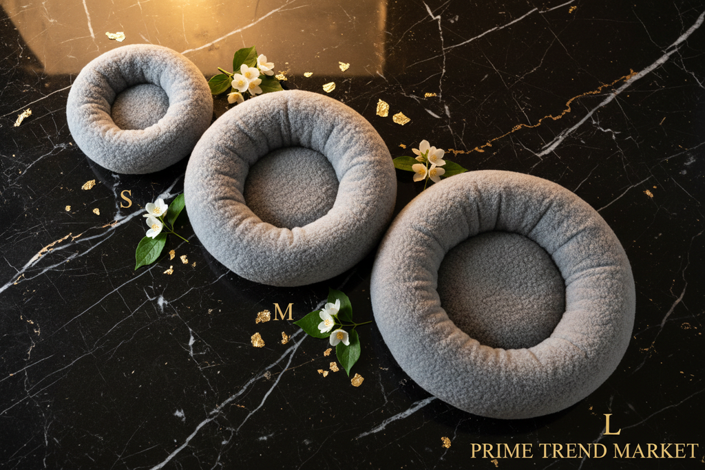 Premium Lamb Wool Round Pet Bed — Deep Sleep Donut Nest, Ultra-Soft, 3 Sizes — Prime Trend Market