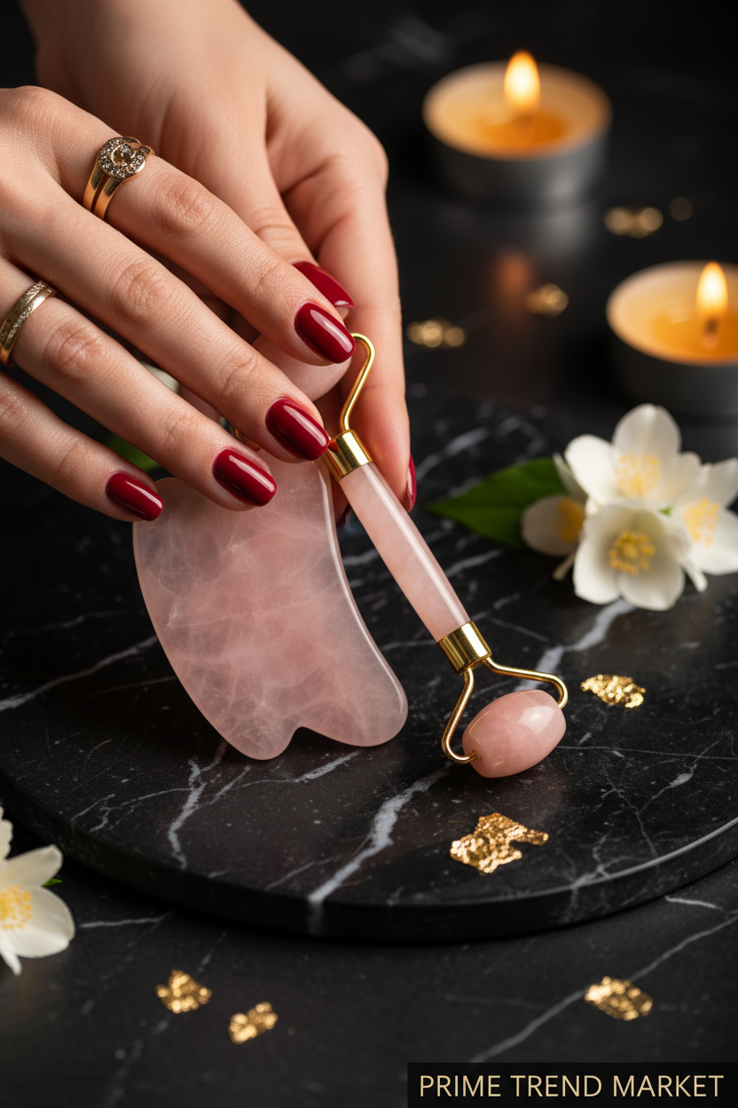 Luxury Crystal Gua Sha & Jade Roller Spa Set | Micro-needle Face Scraping Beauty Ritual — Prime Trend Market