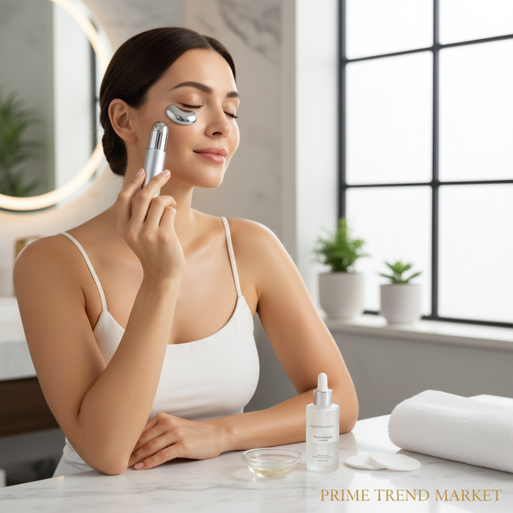 Anti-Aging Device + Serum Bundle — EMS Microcurrent Wand + Eye Massager + Anti-Wrinkle Serum — Prime Trend Market