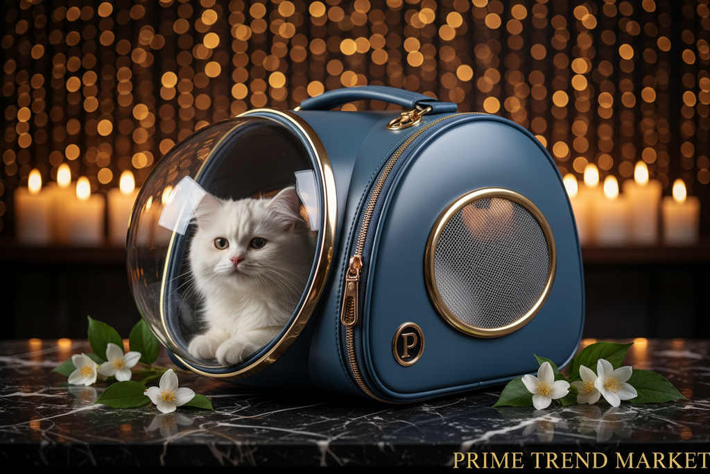 Luxury Space Capsule Pet Carrier Bag – Breathable Mesh Foldable Travel Bag for Cats & Dogs — Prime Trend Market