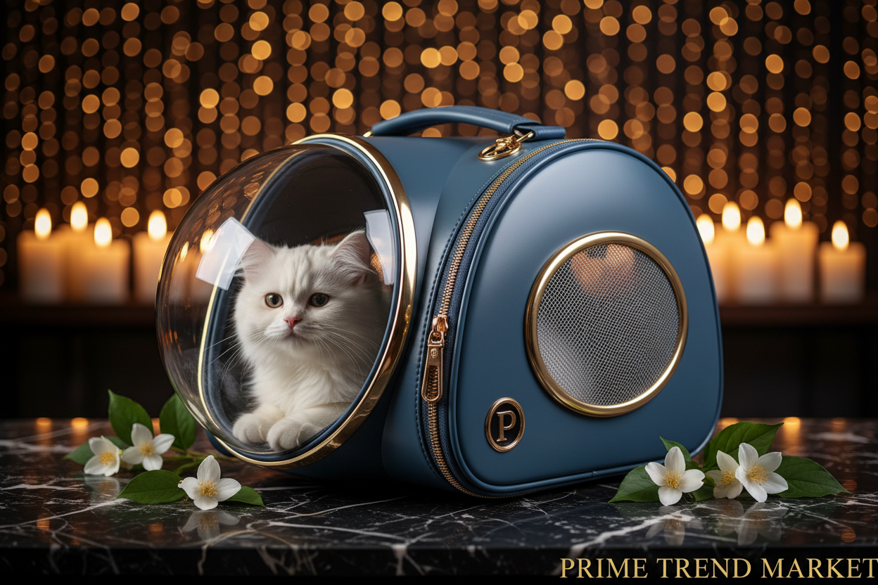 Luxury Space Capsule Pet Carrier Bag – Breathable Mesh Foldable Travel Bag for Cats & Dogs — Prime Trend Market