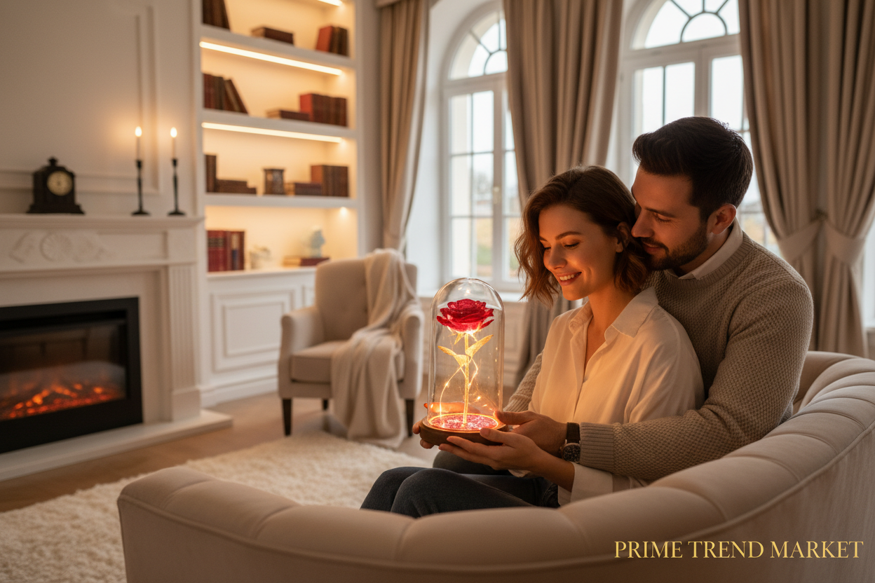 Rose LED Night Light in Glass Dome | Bluetooth Speaker | 10 Colors | Perfect Gift for Her — Prime Trend Market