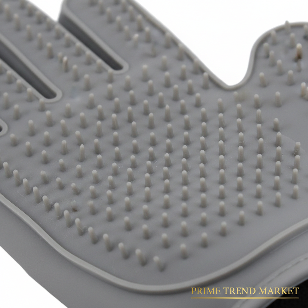 Pet Grooming Gloves — Cat & Dog Hair Removal Massage Brush (Gray & Green) — Prime Trend Market