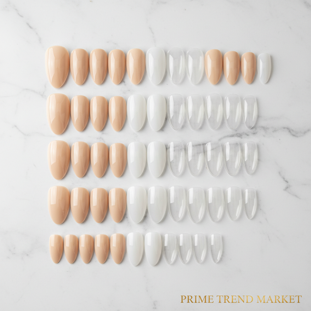 500Pcs C Curve French Nail Tips – 10 Sizes, Natural & Clear — Eliza & Tuan