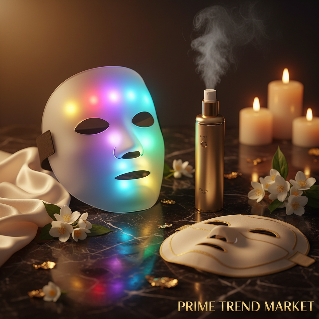 Luxury LED Face Mask Pro Bundle | 7-Color LED Mask + Nano Mist Sprayer + V-Line Lifting Mask — Eliza & Tuan