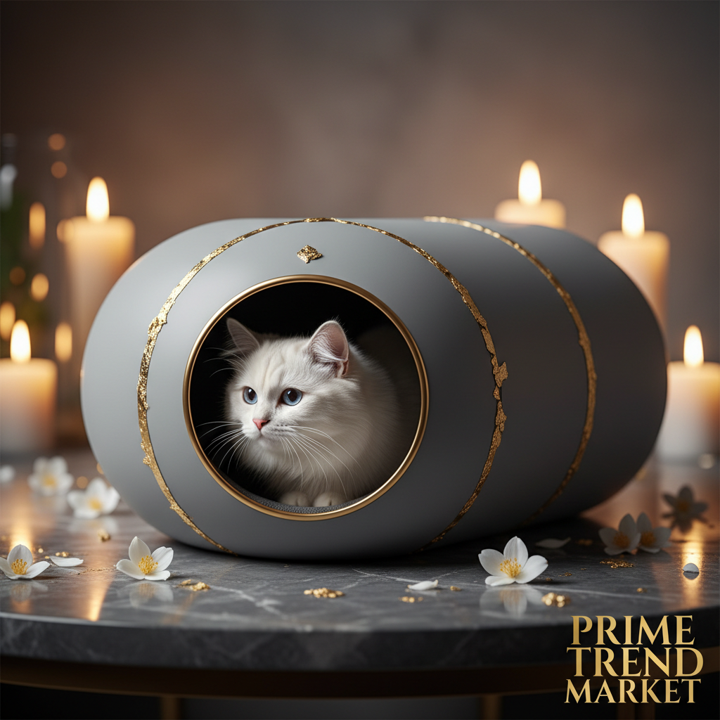 Premium Space Capsule Cat House — Flannel Tunnel Bed, All Seasons, 2 Colors & 2 Sizes — Prime Trend Market