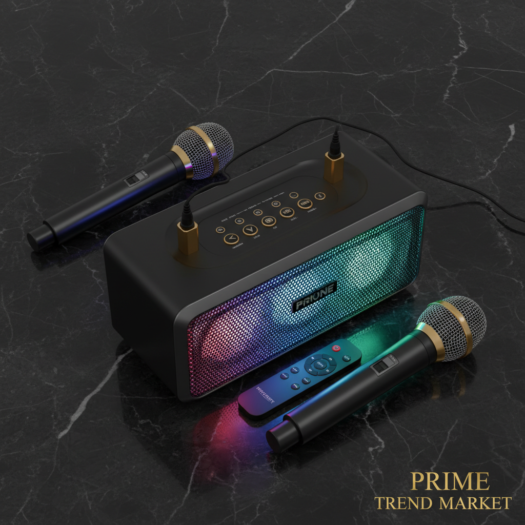 Portable Wireless Party Speaker | LED Light Show | 2 Wireless Mics | 80W Bass | Remote Control | TWS — Eliza & Tuan
