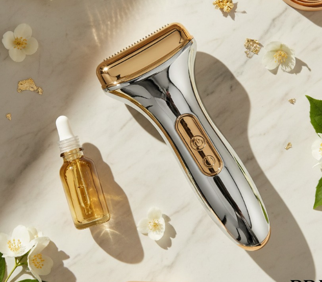 V-Roller EMS Red & Blue Dual-Wave Face Lifting & Slimming Device — Micro Current Tightening Beauty Tool — Eliza & Tuan