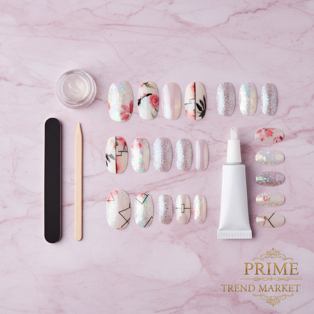 Handmade UV Butterfly Nail Patches — Long Ladder Press-On Nails XS-L — Prime Trend Market