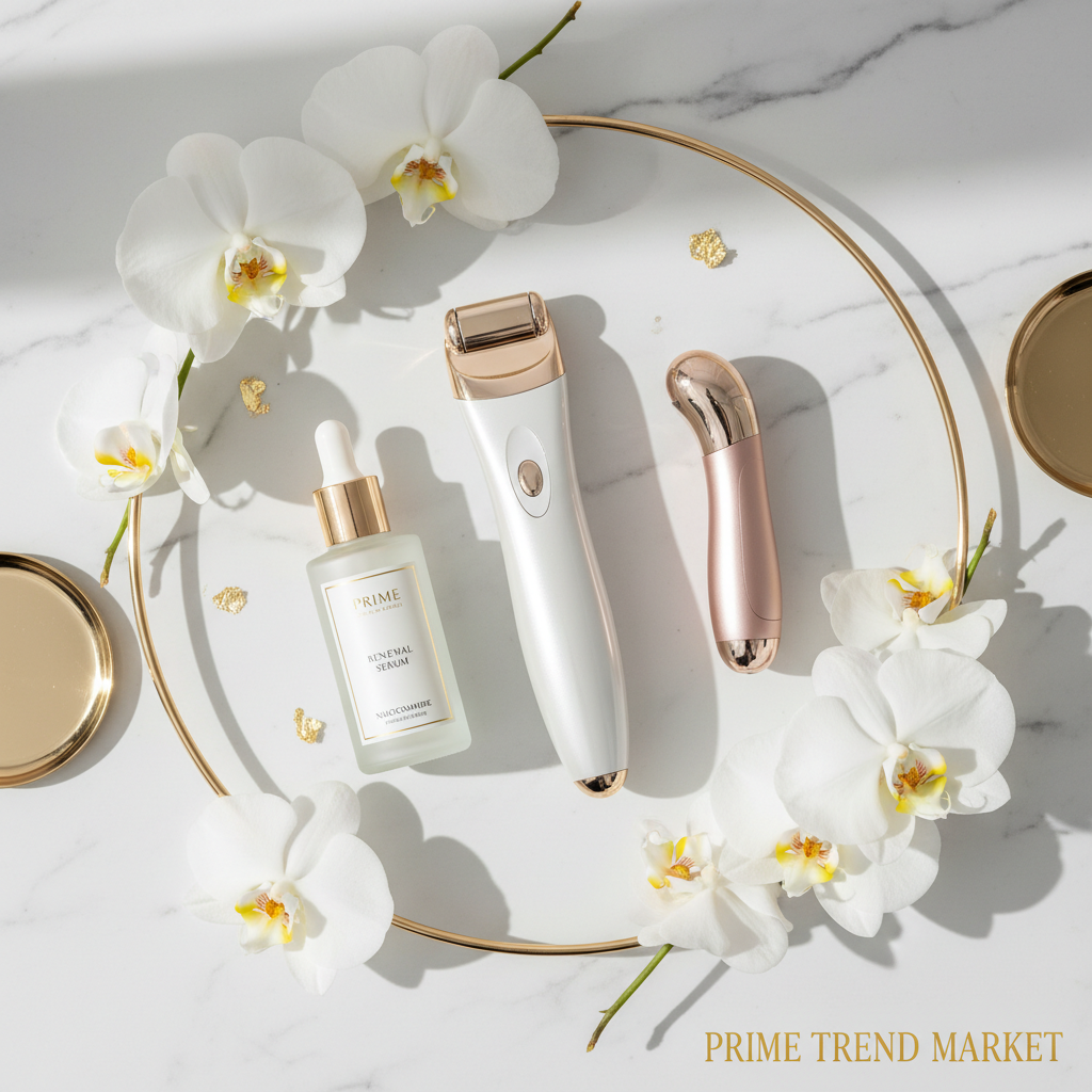 Anti-Aging Device + Serum Bundle — EMS Microcurrent Wand + Eye Massager + Anti-Wrinkle Serum — Prime Trend Market