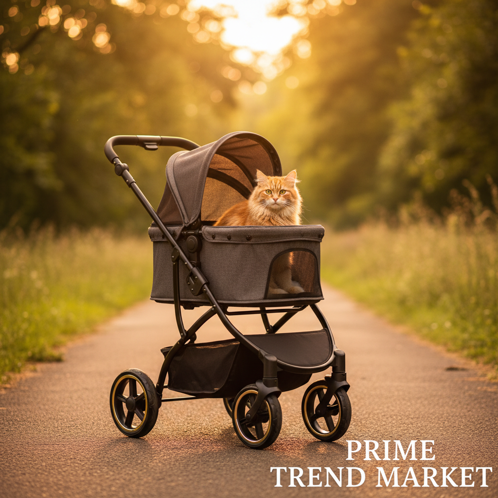 Premium 4-Wheel Foldable Pet Stroller — Travel Jogger with Removable Carrier & Storage — Prime Trend Market