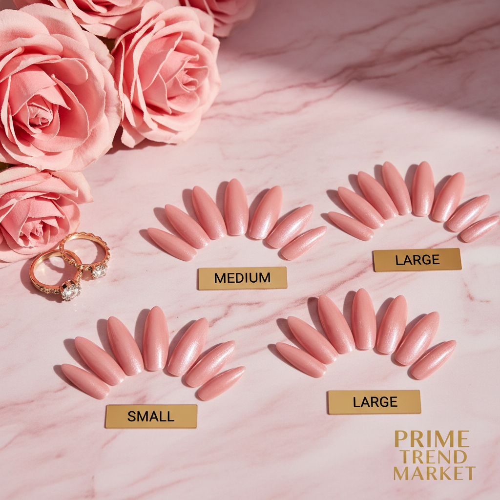 Eclipse Elegance Press On Nails – Long Hand-Painted Pink, Reusable S/M/L by Nail Technician — Prime Trend Market