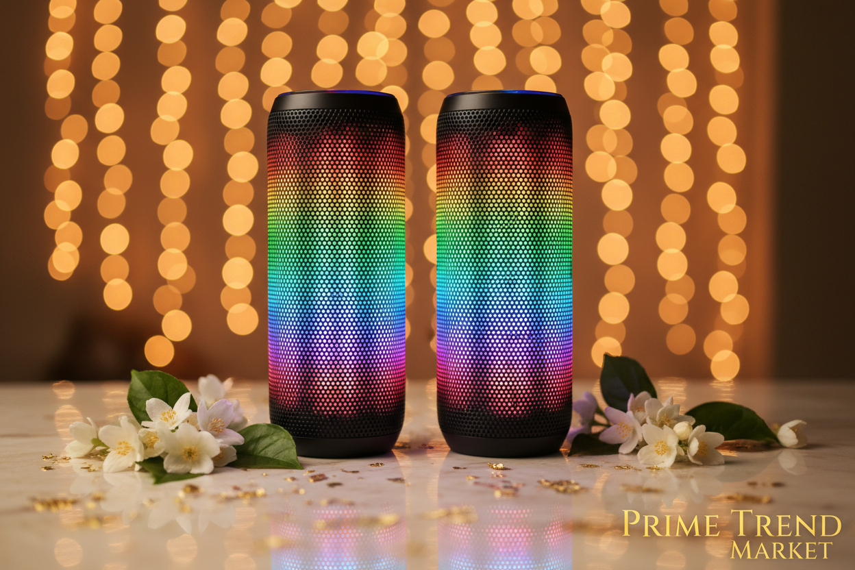 RGB Party Speaker — 6 Color Light Show, TWS Stereo, 10H Battery & Multi-Mode Playback — Prime Trend Market