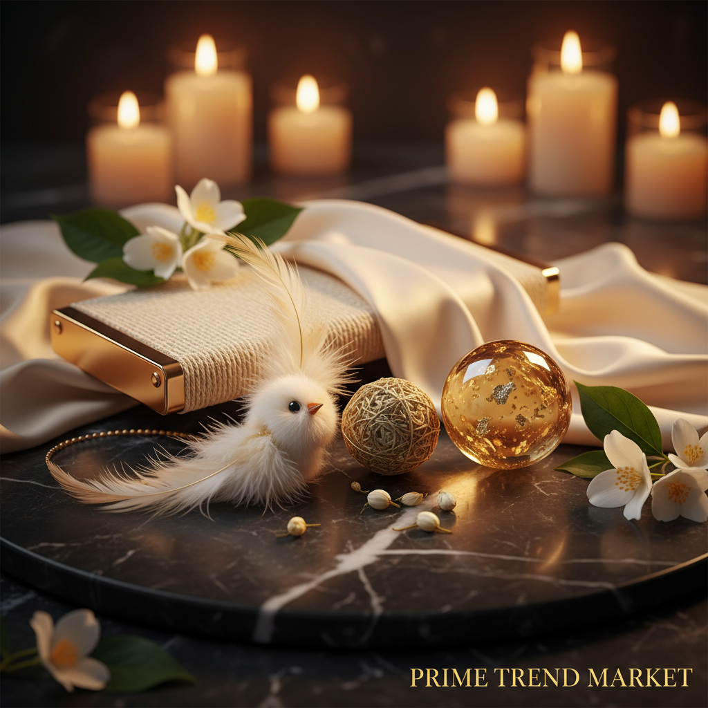 Luxury Cat Play & Enrichment Bundle | Bird Toy + Catnip Ball + Bouncy Ball + Scratcher — Prime Trend Market