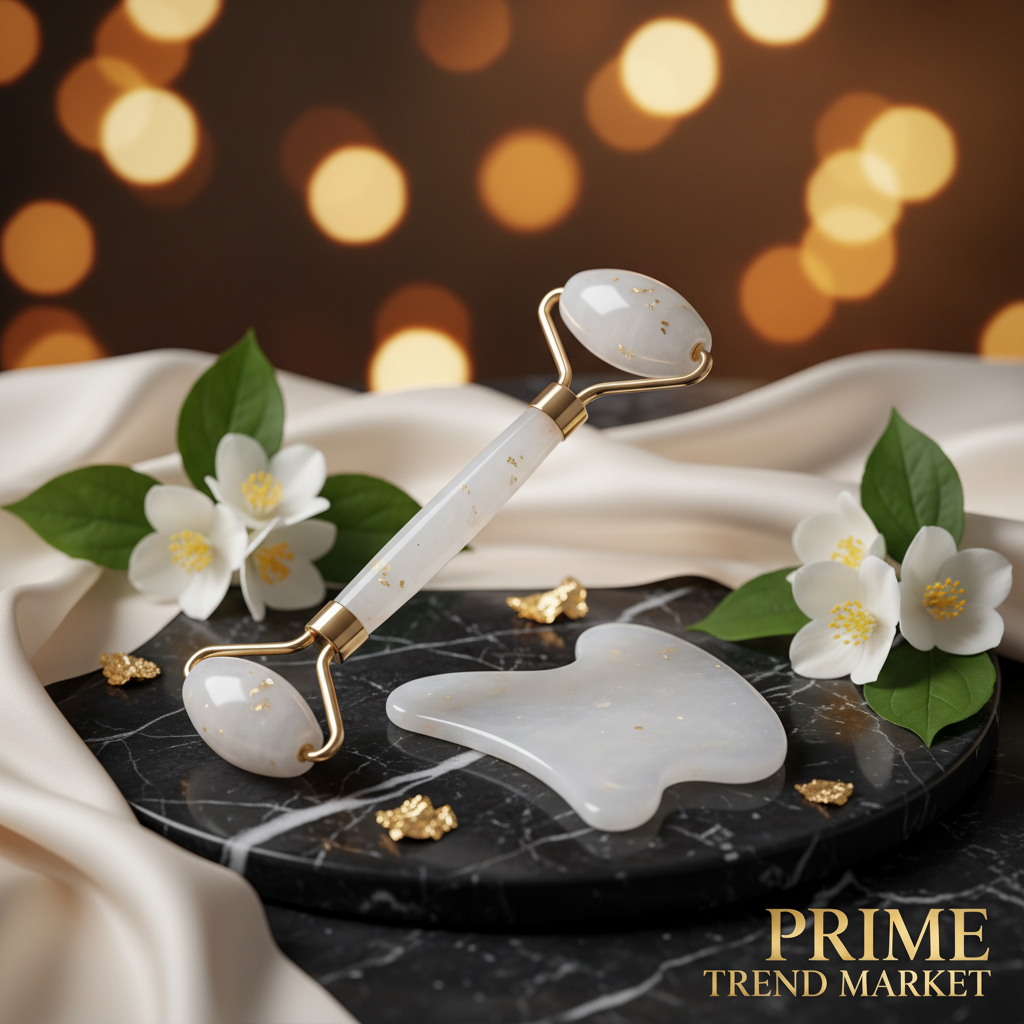Luxury Crystal Gua Sha & Jade Roller Spa Set | Micro-needle Face Scraping Beauty Ritual — Prime Trend Market
