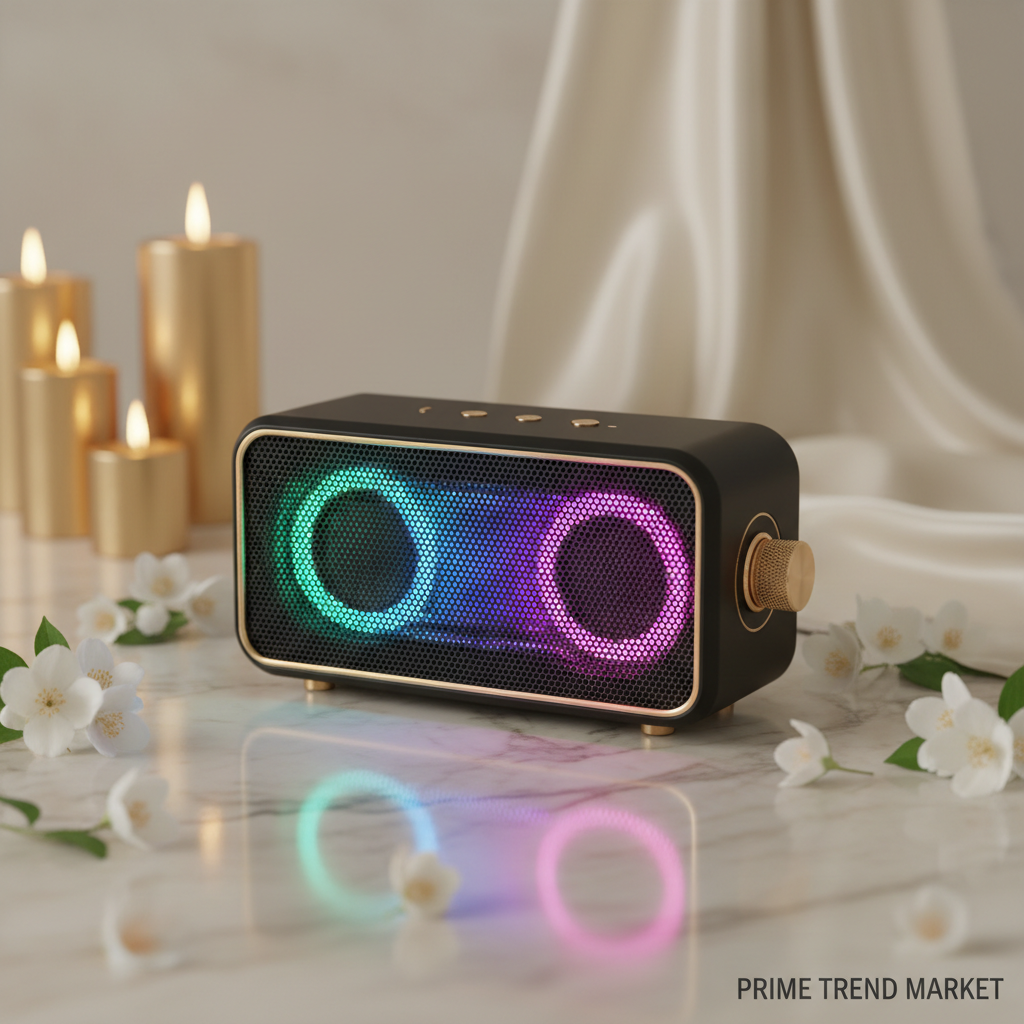 BassGlow™ RGB Bluetooth Speaker — Wireless Portable Bass Sound with Neon Light Show — Eliza & Tuan